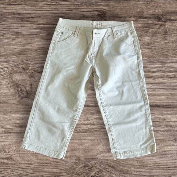 Levi's Women's 545 Size 10 Tan Jeans Capri Cropped Stretch Comfort Casual - Picture 1 of 7